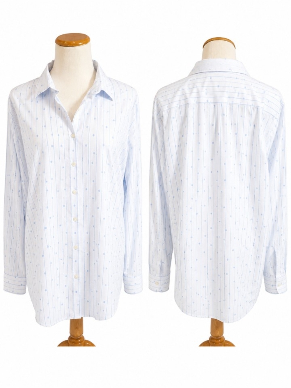 Lands End Women's No Iron Blue Blouse